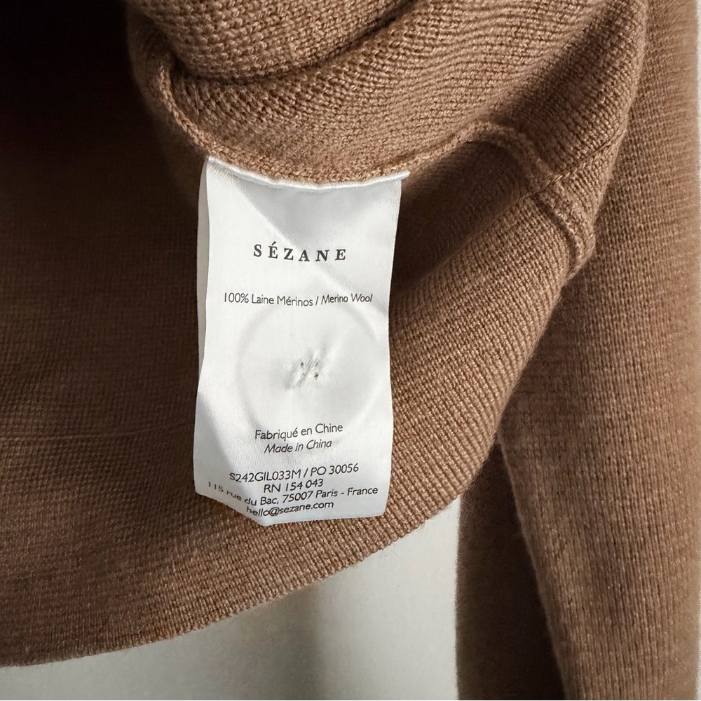 Sezane Betty Cardigan Mottled Camel Vanilla Crochet - Picture 4 of 7